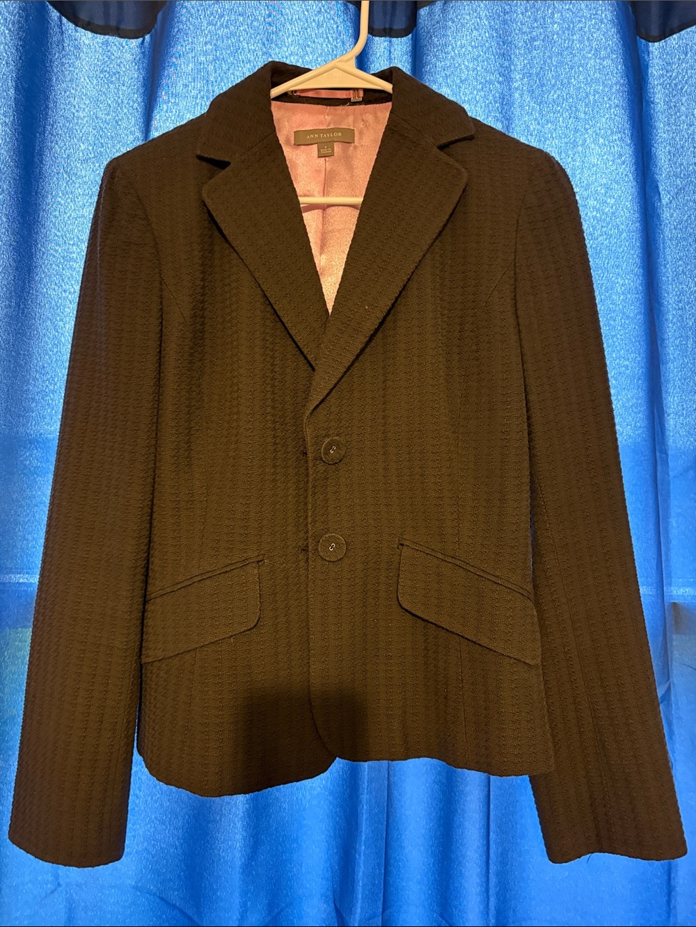 Ann Taylor Brown Textured Two-Button Blazer